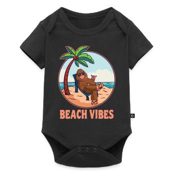 Beach Vibes Bigfoot Summer Holidays Sasquatch - Baby Premium short-sleeve bodysuit - black - Front