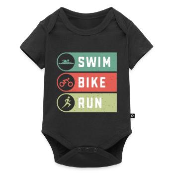 Triathlon Natation Cyclisme Course à pied - Body à manches courtes Premium Bébé - noir - Devant