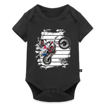 Motocross / Enduro / Freestyle mx / Dirtbike retro - Baby Premium short-sleeve bodysuit - black - Front