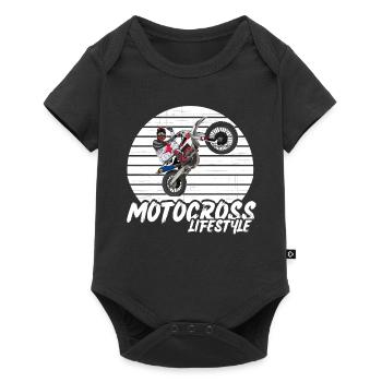 Motocross / Enduro / Freestyle mx / Dirtbike retro - Baby Premium short-sleeve bodysuit - black - Front