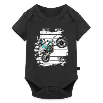 Motocross / Enduro / Freestyle mx / Dirtbike retro - Baby Premium short-sleeve bodysuit - black - Front