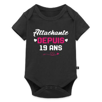 Femme Cadeau Anniversaire 19 ans Fille Humour - Body à manches courtes Premium Bébé - noir - Devant