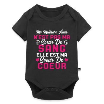 Ma Meilleure Amie N'est Pas Ma Soeur De Sang - Body à manches courtes Premium Bébé - noir - Devant