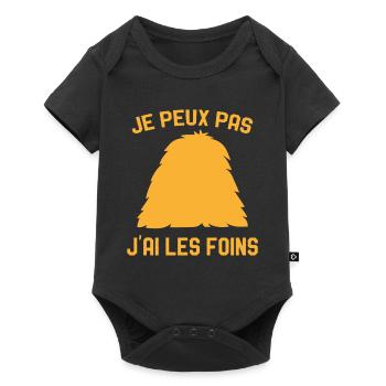 Je Peux Pas J'ai Les Foins Humour Agriculteur - Body à manches courtes Premium Bébé - noir - Devant