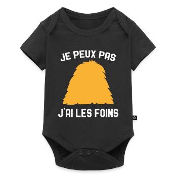 Je Peux Pas J'ai Les Foins Humour Agriculteur - Body à manches courtes Premium Bébé - noir - Devant