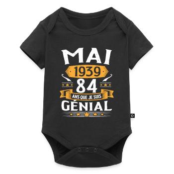 Mai 1939 84 Ans Que Je Suis Génial Anniversaire - Body à manches courtes Premium Bébé - noir - Devant