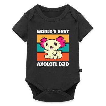 MeilleurS Mondes Axolotl Papa Père Papa Drôle Axolotl - Body à manches courtes Premium Bébé - noir - Devant