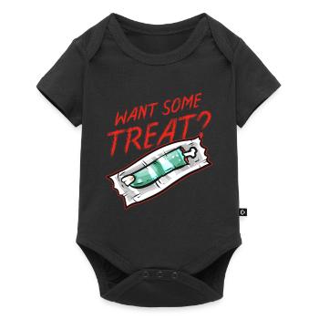 Zombie Finger Want Some Treat Halloween - Baby Premium short-sleeve bodysuit - black - Front
