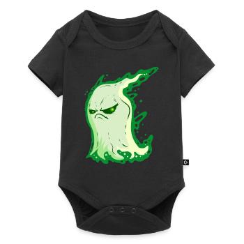 Fantôme grincheux de l’ vert à Halloween - Body à manches courtes Premium Bébé - noir - Devant