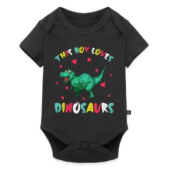 Dino Dinosaur T-Rex Boy Young Gift - Baby Premium short-sleeve bodysuit - black - Front
