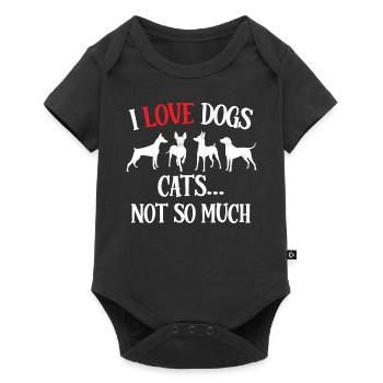 Ich Liebe Hunde Katzen Nicht So Sehr Welpe Hund - Baby Premium Kurzarmbody - Schwarz - Vorne