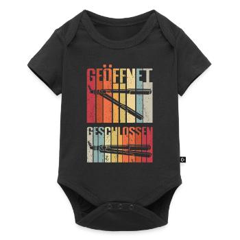 Friseure geöffnet geschlossen witziges Friseur Ges - Baby Premium Kurzarmbody - Schwarz - Vorne