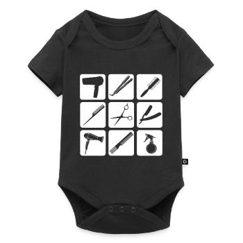 Friseur Vintage Friseur Retro Geschenk Barber Desi - Baby Premium Kurzarmbody - Schwarz - Vorne