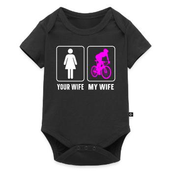 Drôle de vélo de route à vélo - Body à manches courtes Premium Bébé - noir - Devant