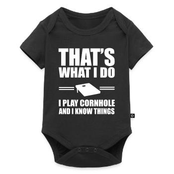 Cadeau Cornhole Player - Body à manches courtes Premium Bébé - noir - Devant