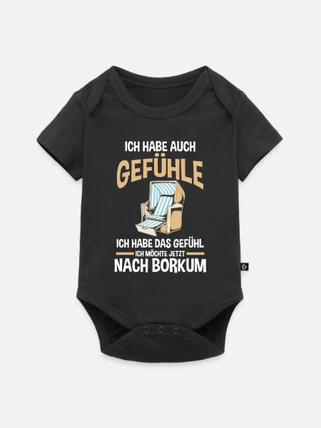 Nordsee Borkum - Baby Premium Kurzarmbody - Schwarz