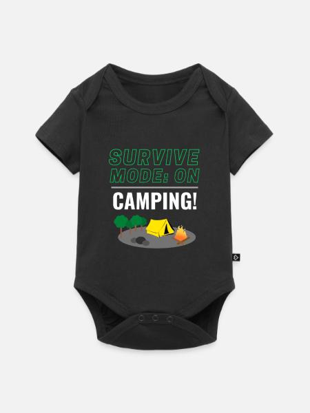 Überlebensmodus: EIN - Camping! - Baby Premium Kurzarmbody - Schwarz