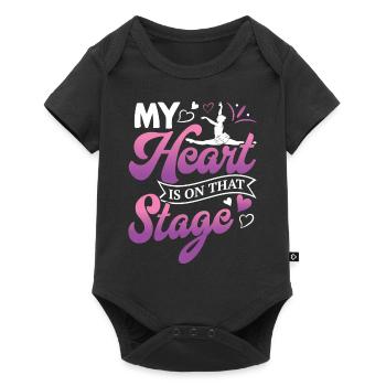 Ballet, Ballerine, Fille, Fille, Danse - Body à manches courtes Premium Bébé - noir - Devant