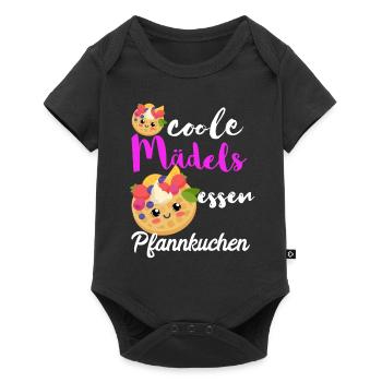 Pancake Pfannenkuchen Süßes Frühstück Essen - Baby Premium Kurzarmbody - Schwarz - Vorne
