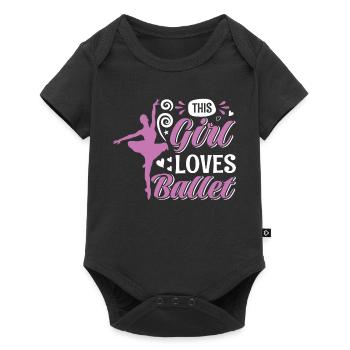 Ballet, Ballerine, Fille, Fille, Danse - Body à manches courtes Premium Bébé - noir - Devant