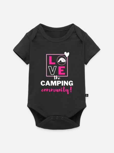 Ich liebe die Camping-Community! - Baby Premium Kurzarmbody - Schwarz