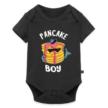 Pancake Pfannenkuchen Süßes Frühstück Essen - Baby Premium Kurzarmbody - Schwarz - Vorne