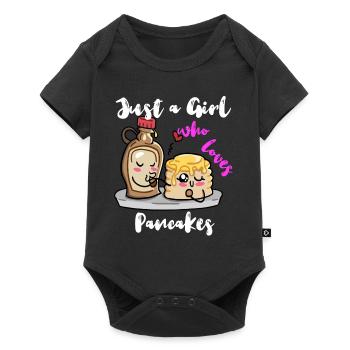 Pancake Pfannenkuchen Süßes Frühstück Essen - Baby Premium Kurzarmbody - Schwarz - Vorne