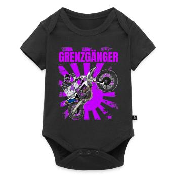Motocross / Enduro / Freestyle mx / Dirtbike retro - Baby Premium Kurzarmbody - Schwarz - Vorne