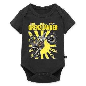 Motocross / Enduro / Freestyle mx / Dirtbike retro - Baby Premium Kurzarmbody - Schwarz - Vorne