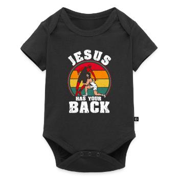 Jesus Has Your Back Christian Wrestler - Baby Premium short-sleeve bodysuit - black - Front