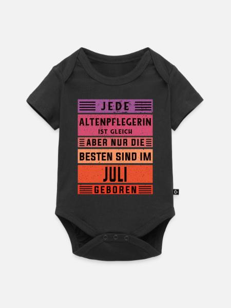 Altenpflegerin Geburtstag Juli geboren - Baby Premium Kurzarmbody - Schwarz