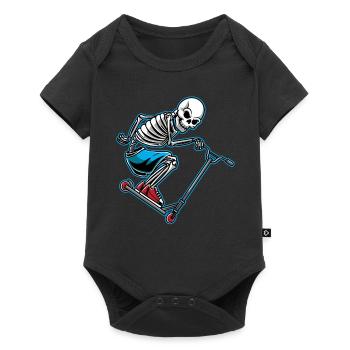 Skeleton Scooter Scooter Halloween Kick Scooter - Baby Premium short-sleeve bodysuit - black - Front