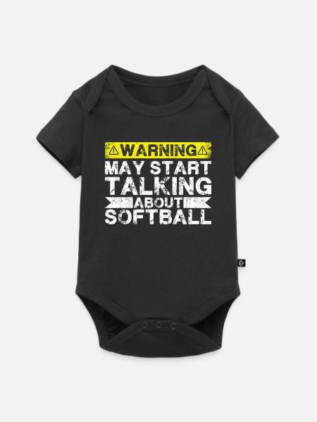 Über Softball Sprechen - Baby Premium Kurzarmbody - Schwarz