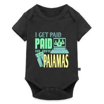 I Get Paid In My Pajamas Retro Work From Home - Baby Premium short-sleeve bodysuit - black - Front