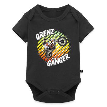 Motocross / Enduro / Freestyle mx / Dirtbike retro - Baby Premium Kurzarmbody - Schwarz - Vorne