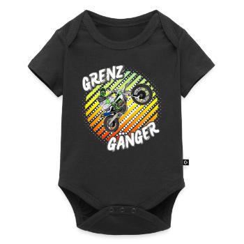 Motocross / Enduro / Freestyle mx / Dirtbike retro - Baby Premium Kurzarmbody - Schwarz - Vorne
