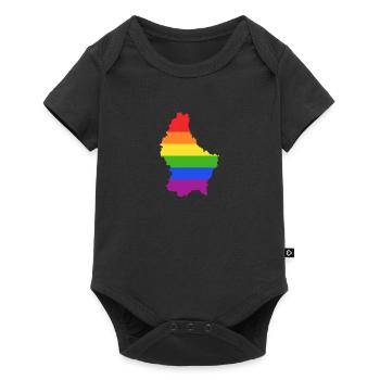 Luxemburgische Regenbogen für LGTBQ-Luxemburger - Baby Premium Kurzarmbody - Schwarz - Vorne