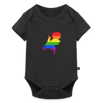 Niederländische Regenbogen für LGTBQ-Niederländer - Baby Premium Kurzarmbody - Schwarz - Vorne