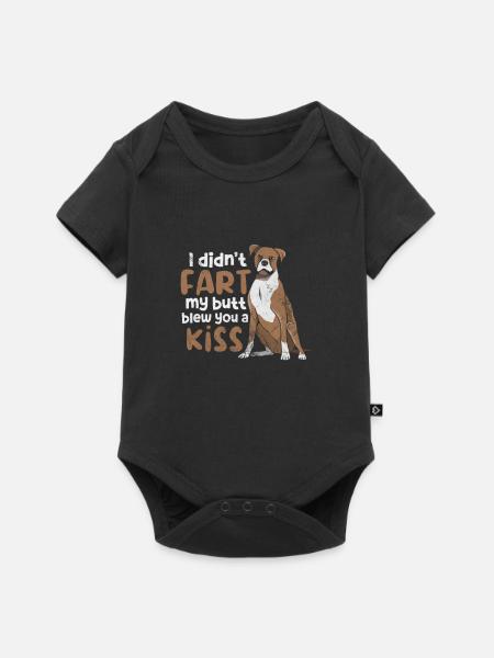Boxer Hund - Baby Premium Kurzarmbody - Schwarz
