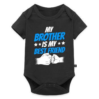 Mon frère est mon meilleur ami frères équipe - Body à manches courtes Premium Bébé - noir - Devant