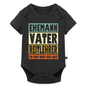 Reitlehrer Vater Ehemann Held - Baby Premium Kurzarmbody - Schwarz - Vorne