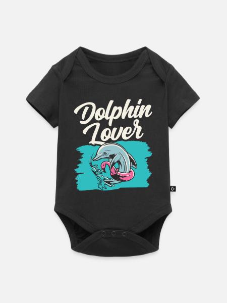 Amoureux des dauphins Dauphins Dauphins Dauphins - Body à manches courtes Premium Bébé - noir