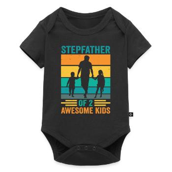 Stepfather Of 2 Great Kids Stepdad - Baby Premium short-sleeve bodysuit - black - Front