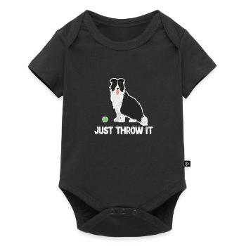 Border Collie Chien Chien Troupeau Chien Cadeau - Body à manches courtes Premium Bébé - noir - Devant
