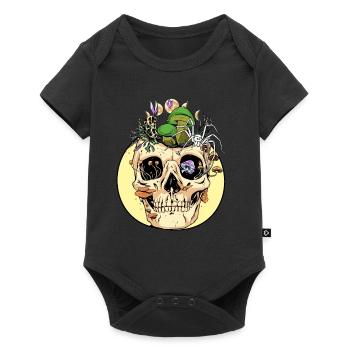 Horror Halloween Spider Skull Autumn Mushrooms - Baby Premium short-sleeve bodysuit - black - Front