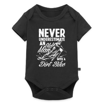 Motocross Alter Mann - Baby Premium Kurzarmbody - Schwarz - Vorne