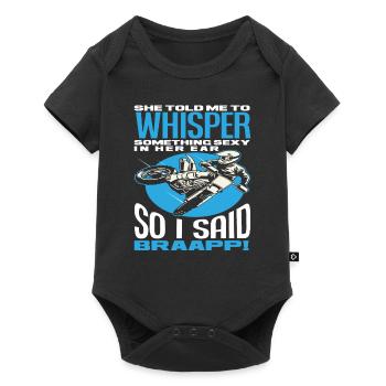 Drôle de fan de motocross - Body à manches courtes Premium Bébé - noir - Devant
