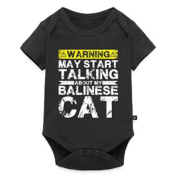 Über Balinesische Katze Sprechen - Baby Premium Kurzarmbody - Schwarz - Vorne