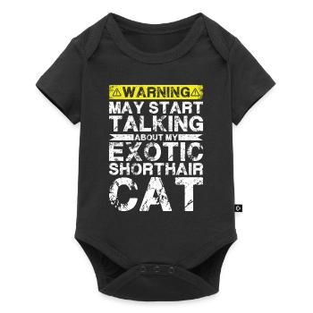 En parlant de chat exotique à poil court - Body à manches courtes Premium Bébé - noir - Devant