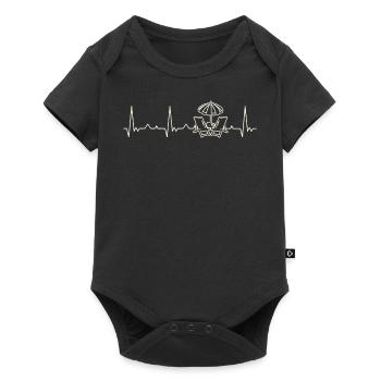 Beach Chairs Umbrella. Heart. Love. EKG. Pulse. - Baby Premium short-sleeve bodysuit - black - Front